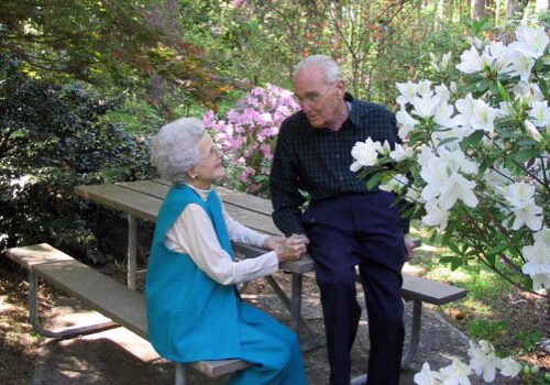 Gene and Chet Morse in the Garden.